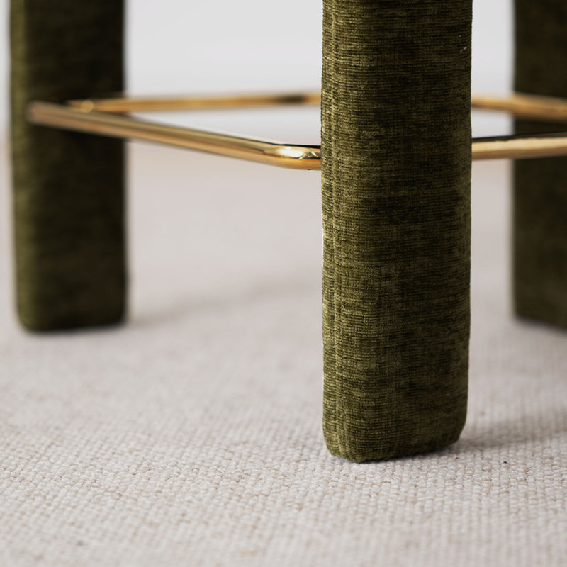 Tabouret de bar 24,5 po en chenille 24 po, Vert