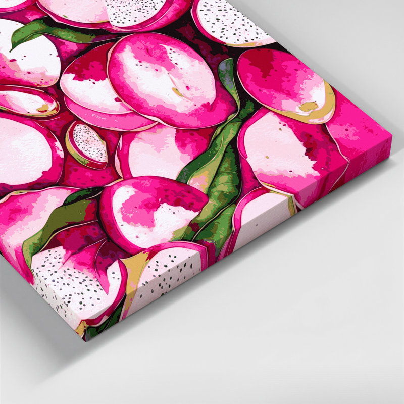 «Fruit Dragon Fruit», art mural sur toile beige Pitaya, H 12 po x l 18 po