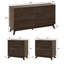 Ensemble de chambre à coucher 3 pièces, une commode à 7 tiroirs et deux tables de chevet à 3 tiroirs-133694131-133694133