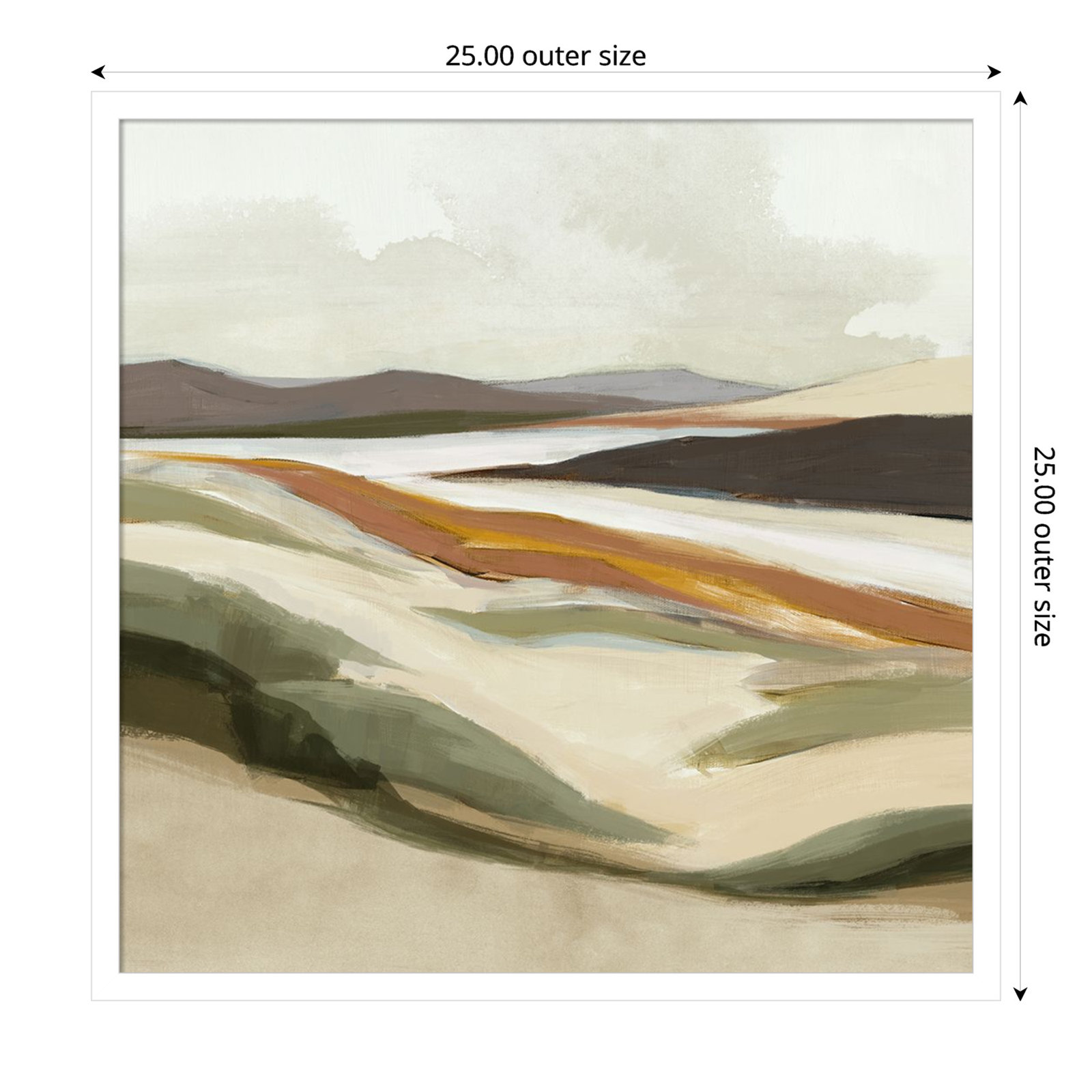 Fast Land Print by Jacob q, White, 25" H x 25" W
