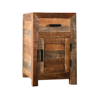 Table d'appoint à 1 tiroir en bois massif de 15,75 po de largeur Dovber