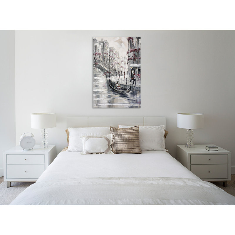 "Venise charme, Bourgogne III", toile tendue par Isabella Karolewicz, H 18 po x l 12 po x P 1,5 po
