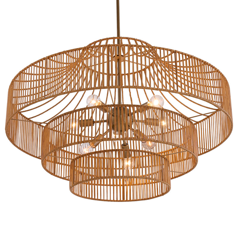 8-Light Outdoor Rattan Chandelier - Savoy House
