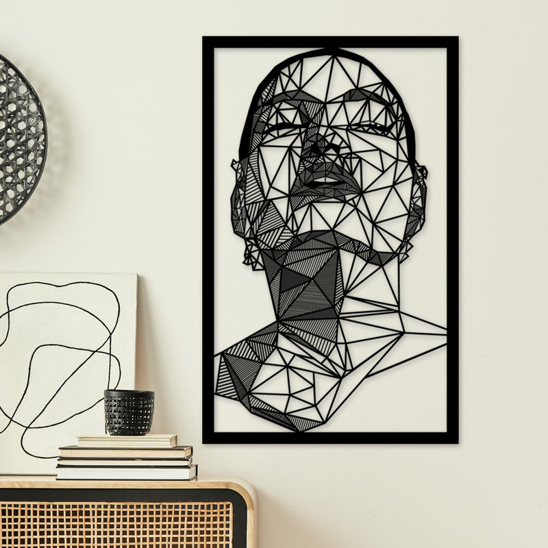 Stylish Black Decorative Metal Wall Accessory, 16.1 x 28.0 inches | 100% Metal Construction, Thickness: 0.06 inches | Easy Wall Hanging Design, Perfect for Home Decor and Modern Interiors, Durable & Elegant