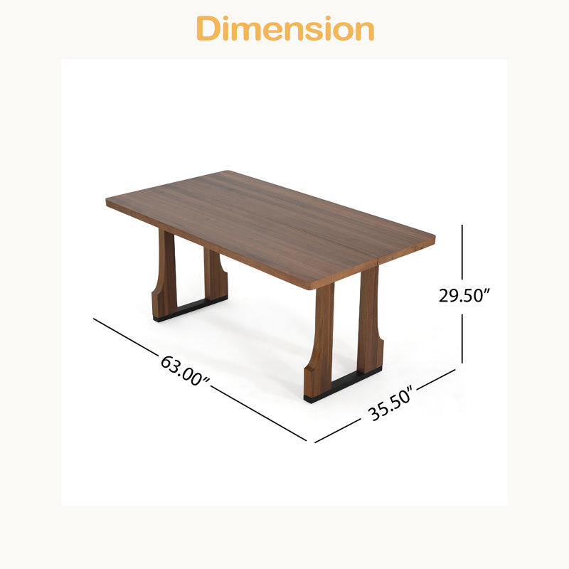 Table de salle à manger 63 ", Noyer
