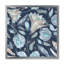 Motif botanique bleu marine - Peinture sur toile encadrée-59761136-59761137