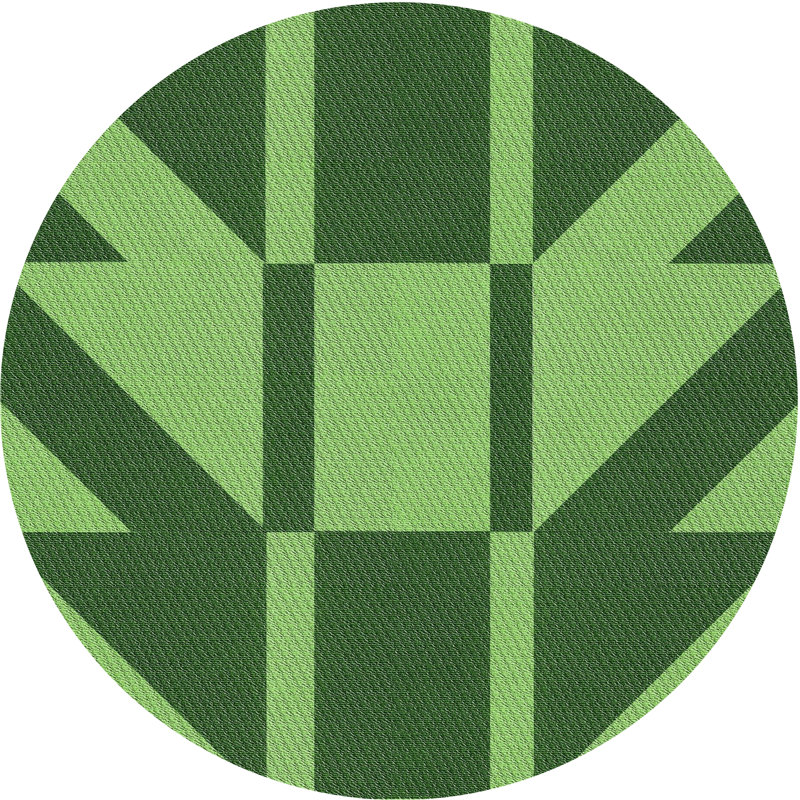 Tapis de zone verte à motif, Rond 5 pi