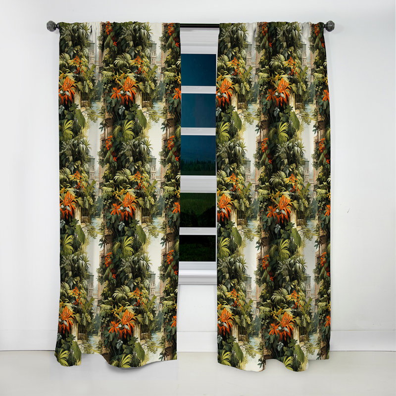 Urban Jungle Mirage - Rideau floral - Rideau occultant floral - 1 panneau, L 52 po x L 84 po