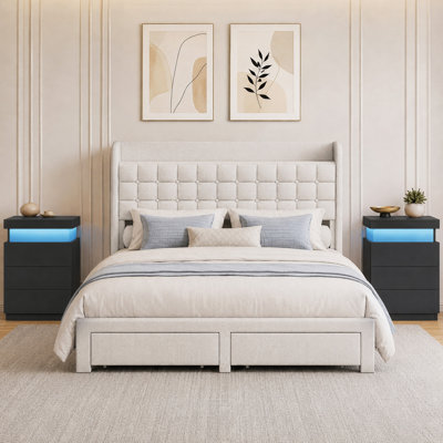 Ensemble de chambre à coucher tapissier Chrisha