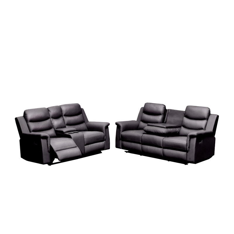 Fauteuils inclinables de luxe avec console, matériau PU, style moderne pour la maison