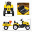 «Kids Ride On Farm Tractor», pédale manuelle sur une voiture avec remorque de rangement arrière, pelle et râteau, klaxon pour les enfants de 3 ans