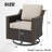 Outdoor Rattan Swivel Rocking Chair With Cushions-415988154