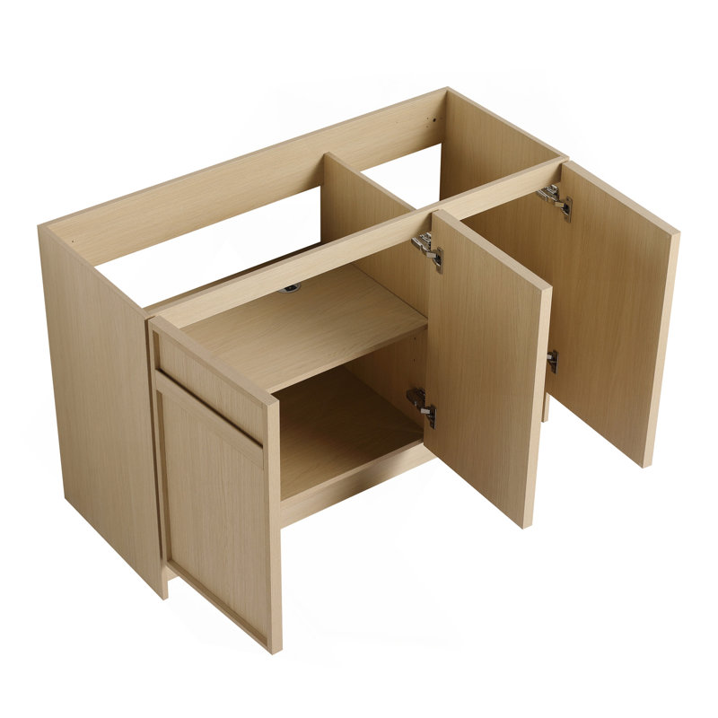 Ensemble de meuble-lavabo autoportant 48 po et 3 portes d'armoire à fermeture en douceur - sans le lavabo