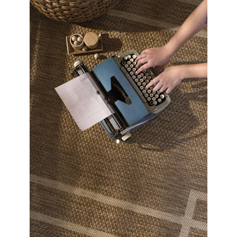 Tapis décoratif d’intérieur/extérieur brun oriental Plevna, Rectangle 2 pi x 3 pi