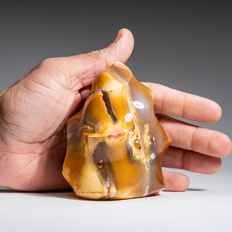 Genuine Polished Agate Flame Freeform from Madagascar (1.15 Lbs)