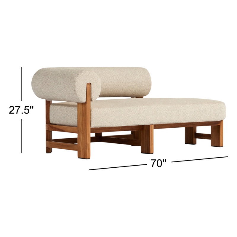 Malta Outdoor Teak Chaise Lounge