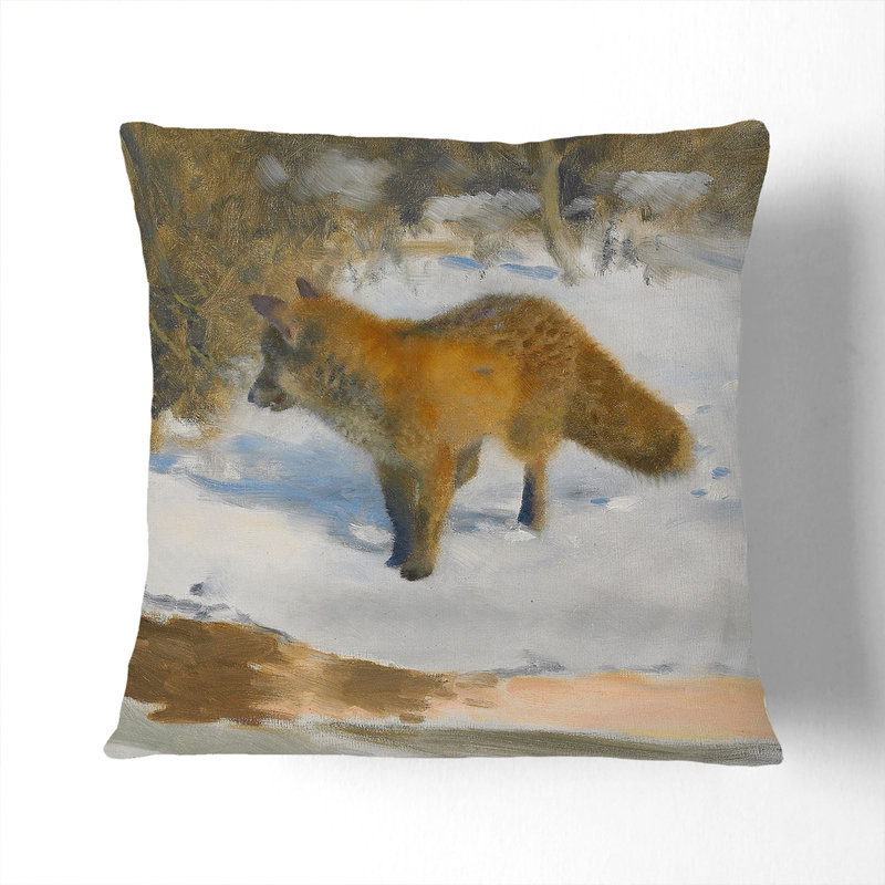 Fox in the Snow Vol.6 Scatter Cushion, Black, 55cm H x 55cm W x 20cm D