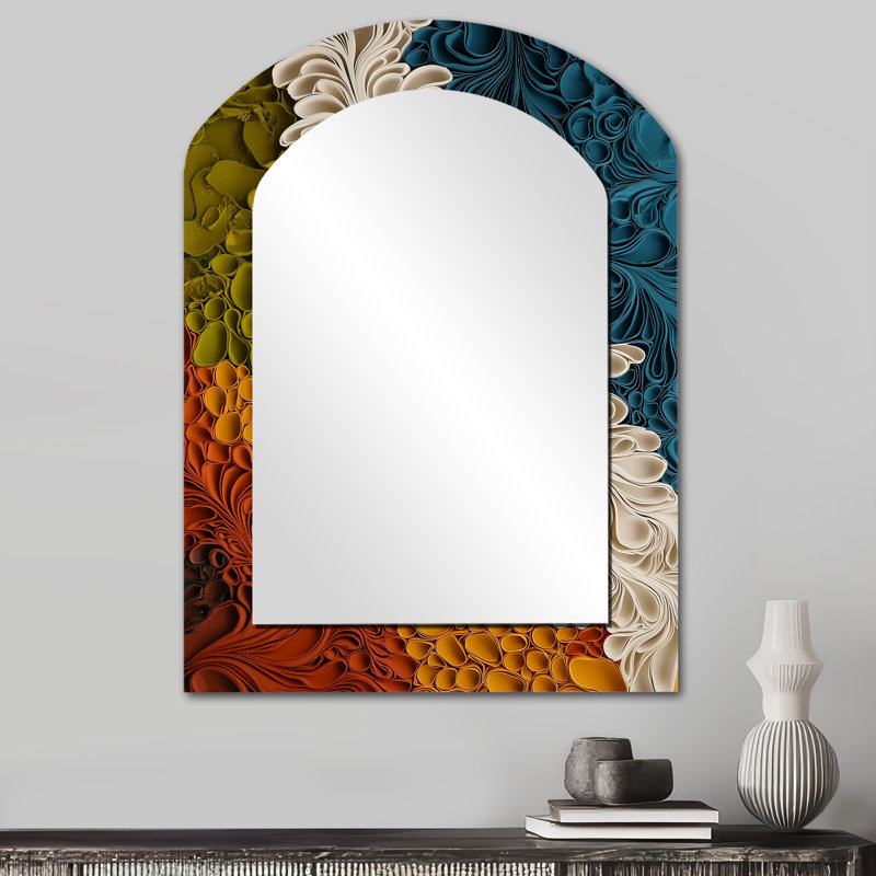 Biomorphism Earth Rhythm In Chaos II - Lyrical Abstraction, miroir asymétrique, 34 po x 25 po