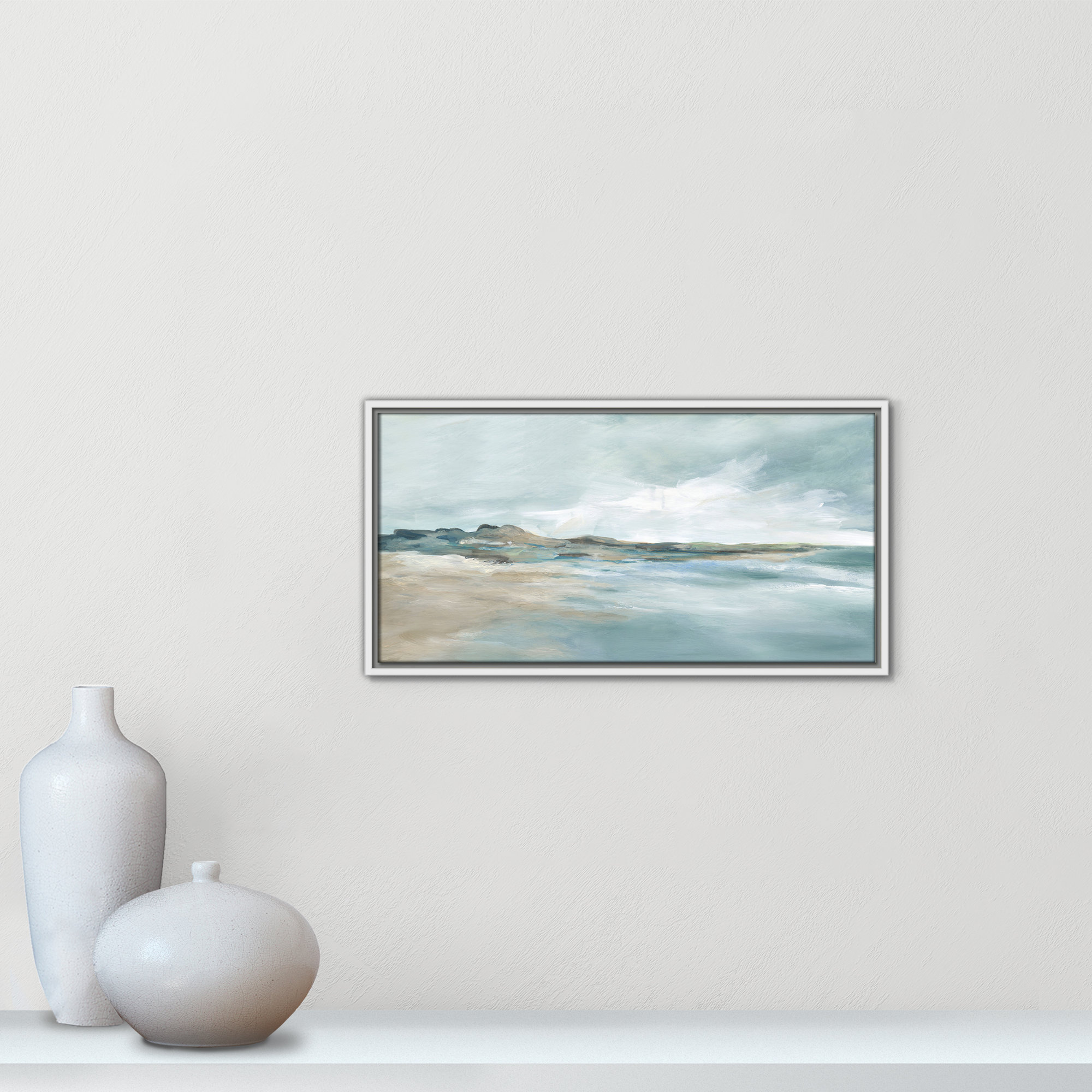 Sandpoint Print by Carol Robinson, 13.5" H x 25.5" W, White