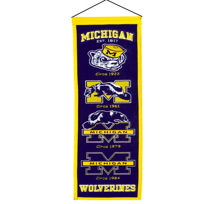 NCAA Double Sided 32'' H x 8'' W Wool Banner