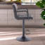 Avalisse Swivel Upholstered and Faux Leather Adjustable Height Bar Stool