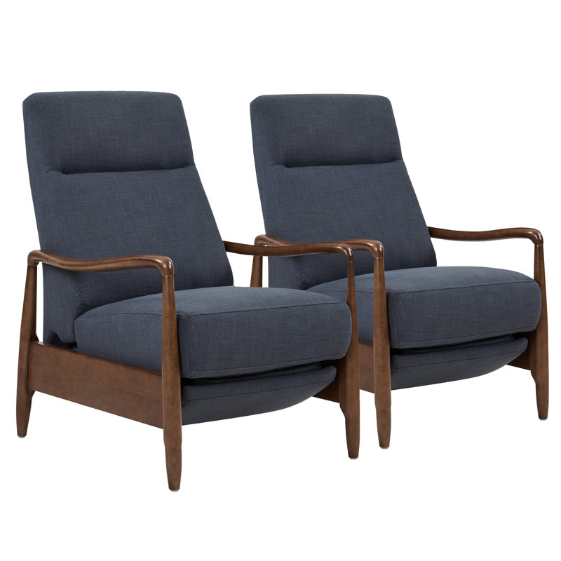 Fauteuil inclinable manuel inclinable Daventry Beckett (ensemble de 2), Mélange de polyester indigo