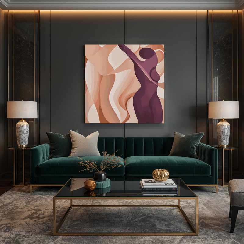Abstrait art figuratif beige sur toile 38, H 8 po x l 8 po