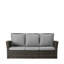 Canapé de patio 67,7 po en osier 3 places avec coussins gris épais et structure noire-1360473075-1360473073