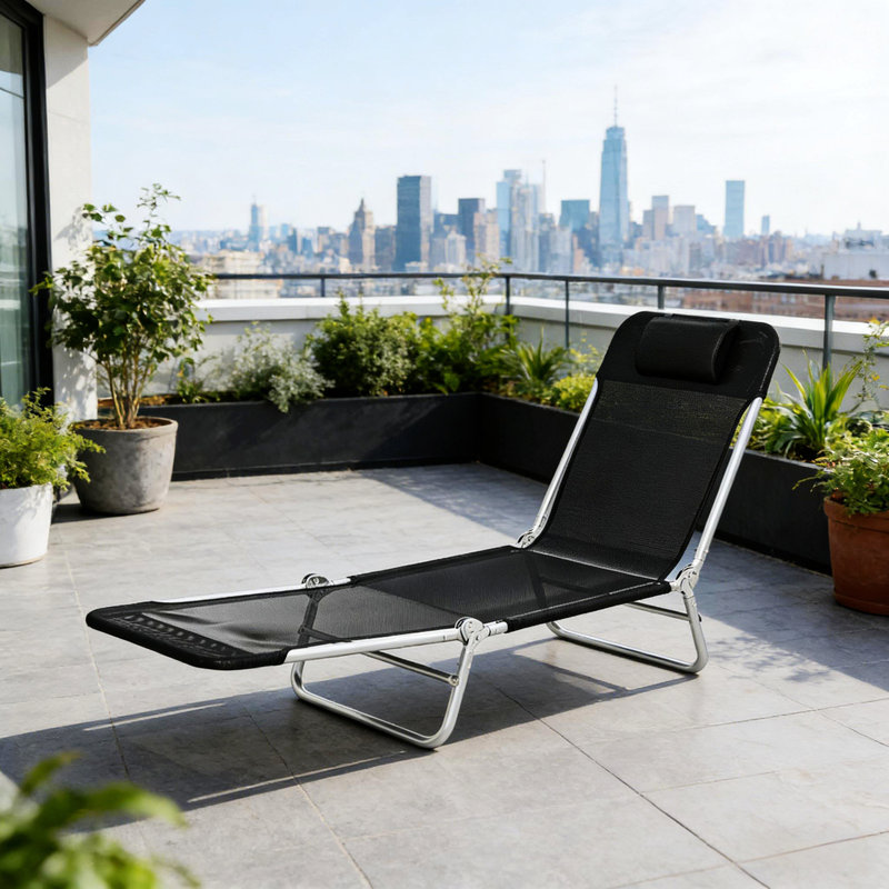 Chaise longue pliante pour l'extérieur