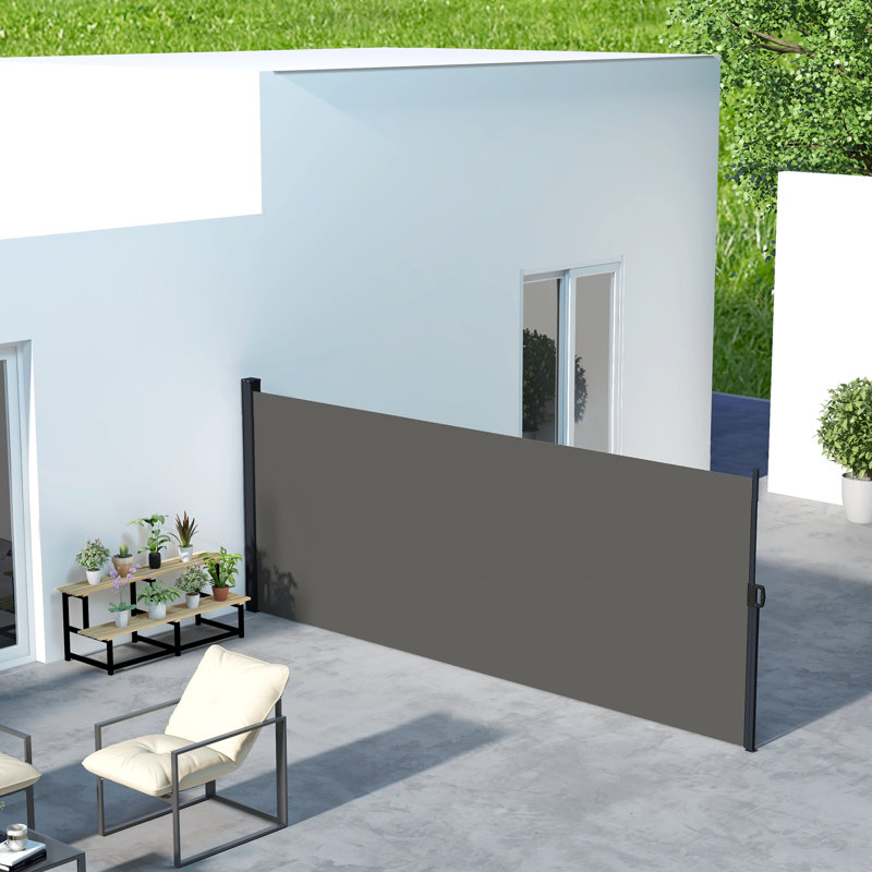 Dakota Fields 400 cm W Polyester Retractable Freestanding Awning, 160cm H x 400cm W x 18.5cm D, Grey