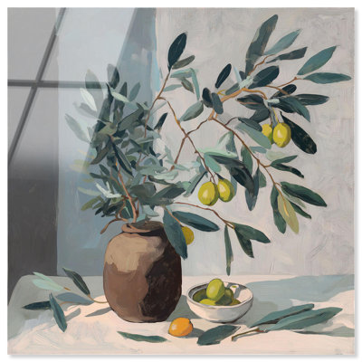 Olive Branch Botanical Art Acrylic Print by Art Remedy