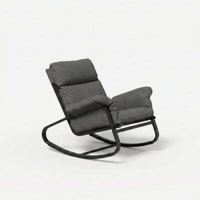 Outdoor Rocking Metal Chair With Removable Cushions