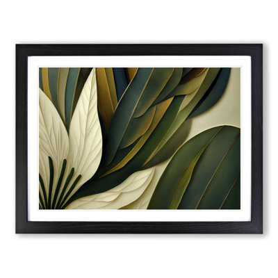 Art Deco Plant Leaf - Single Picture Frame Print