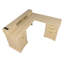 L-Shaped Desk with Charging Station And Monitor Stand-535439723