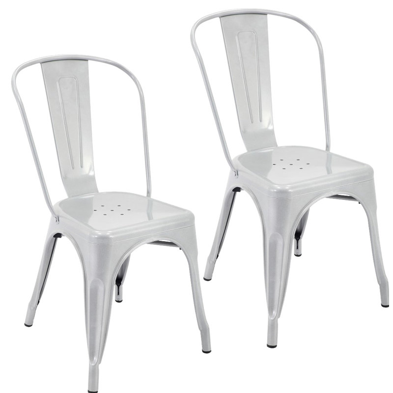 Chaise de salle à manger empilable, Argent