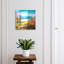 Key cabinet for home, Opens to the left, 30x30x5, White, Picturesque mountains, a lake and flowers full of colors, 
