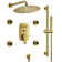 3-Function 12 Inch Temperature Digital Display Shower System With 2-Setting Slider Bar Handheld And 4Pcs Body Jets