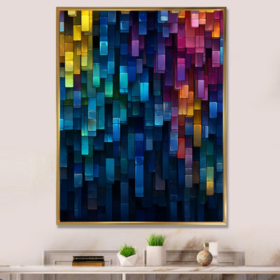Minimal Sunshine of Vibrant Turquoise Wall - Print on Canvas