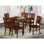 7 Piece Modern Dining Table Set Consist of a Rectangle Wooden Table with Butterfly Leaf and 6 Dining Room Chairs, Mahogany