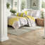Ensembles de literie en coton jaune et gris, motif floral réversible, double / grand pour le confort de la maison