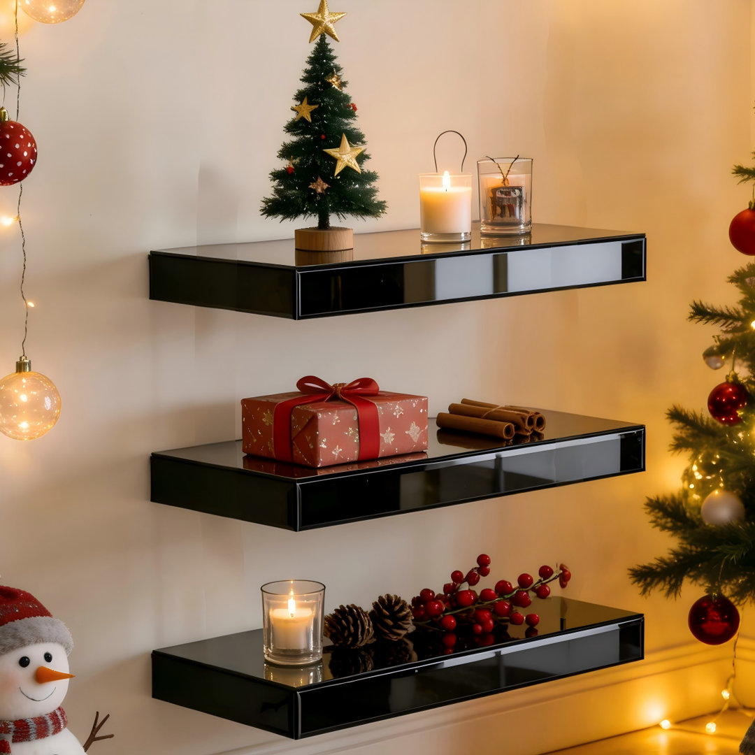 Ceasia 3 Piece Glass Floating Shelf Brayden Studio® 