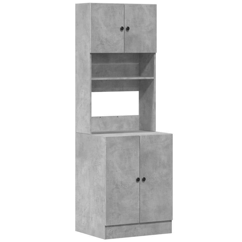 Kitchen Cabinet 60X50x180 Cm Engineered Wood, Concrete Grey