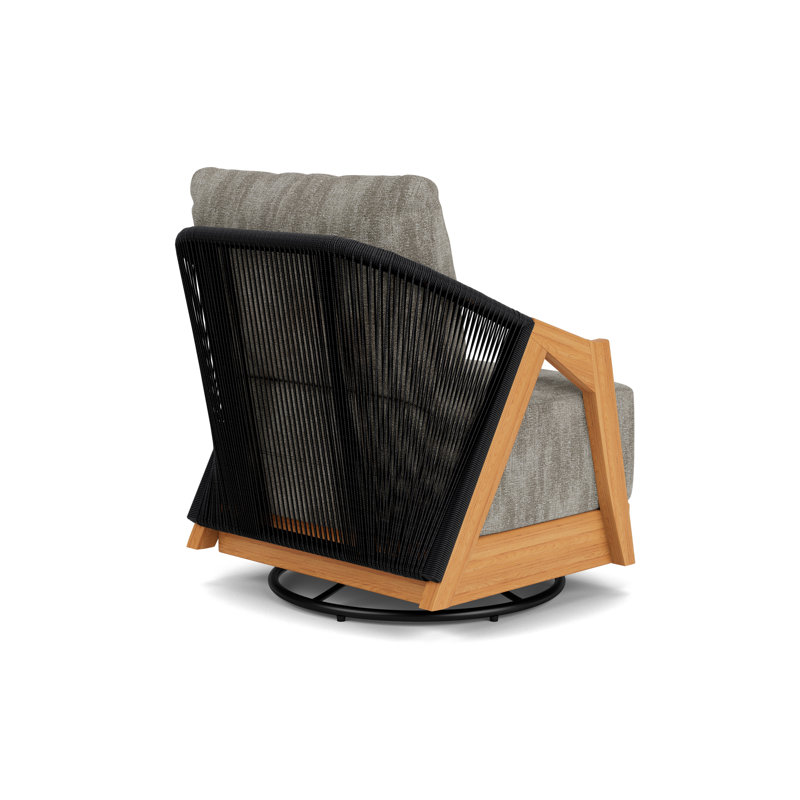 Alpine Outdoor Teak Swivel Armchair, Surface Slate