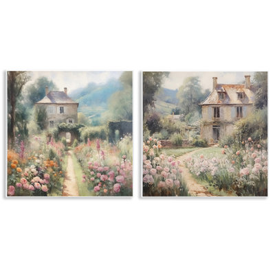«Quaint French Country Garden», ensemble de 2 plaques murales par RileyB