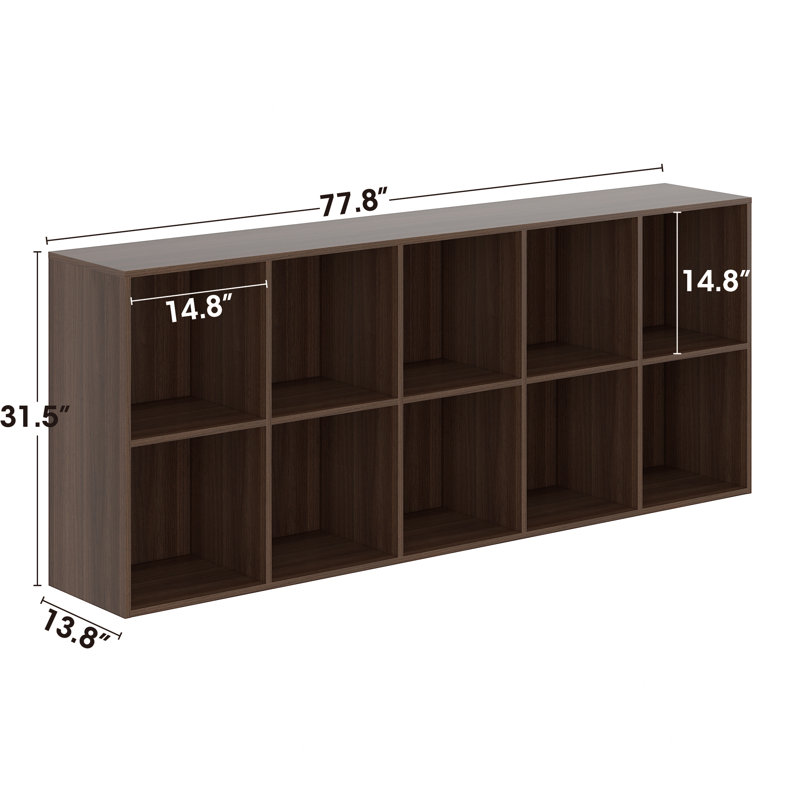 Hokku Designs Shoe Rack, 10 Compartment Open Storage Display Shoes Organizer FSSR018, Walnut
