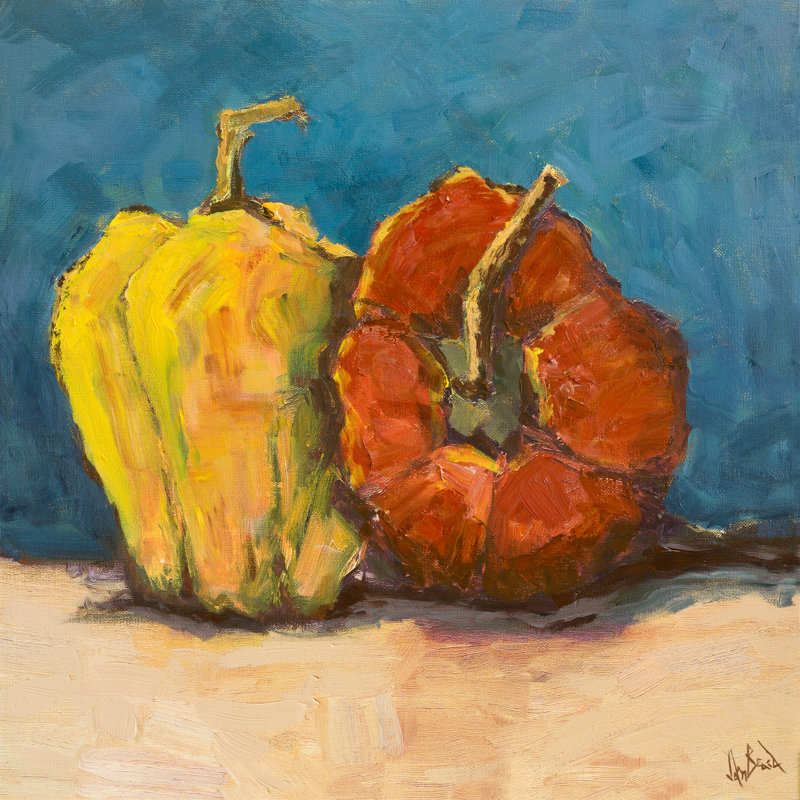 Peppers Bleu By John Beard - Gallery Wrapped Canvas Print, 32'' H x 32'' W x 3" D, Unframed