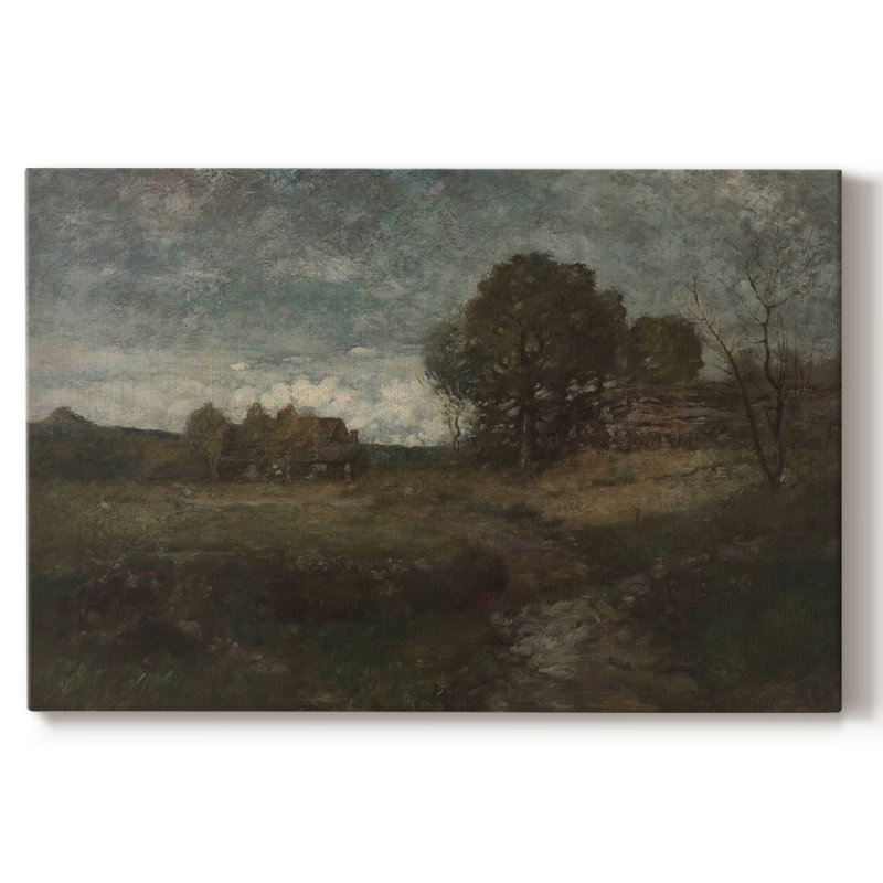 Paysage rétro - CDxxxviii, H 33 po x l 49 po x P 1,5 po, Toile tendue