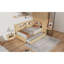 Lit de jour en bois avec tablettes de rangement, USB et lit gigogne-74807088