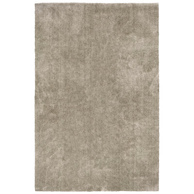  Room Size 6 ft. x 9 ft. Washable Bathroom Carpet Taupe