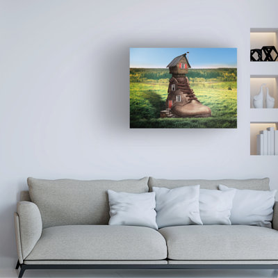 Art mural sur toile tendue - art mural John Hovenstine «Old Ladys Shoe» pour le salon, la chambre à coucher ou le bureau - 14 x 19